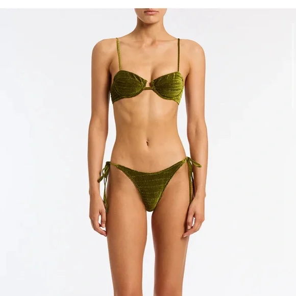 COPY - Olive Green Textured Bikini Set